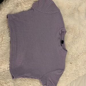 Shein purple waffle knit crop top